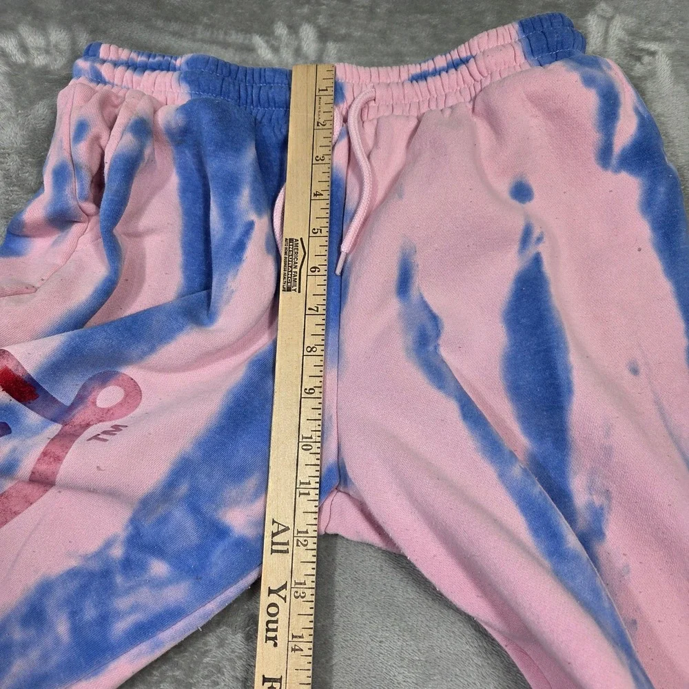 Von Dutch Womens Pink Tie Dye Y2k Sweatpants Size L Bratz Wide Leg Preppy Lounge - Picture 3 of 9